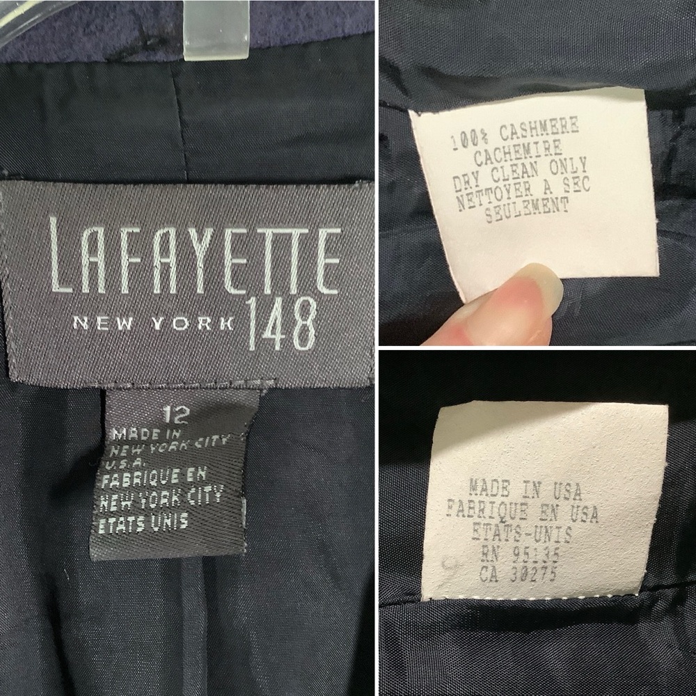 Vintage LAFAYETTE 148 Cashmere Blazer 12 Career Old Money Quiet Luxury NYC Made - Picture 7 of 12